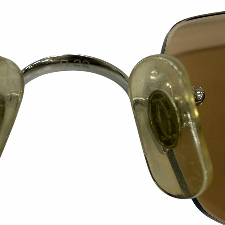 Very Good Cartier sunglasses 2C Decor Rimless Two-Point Silver