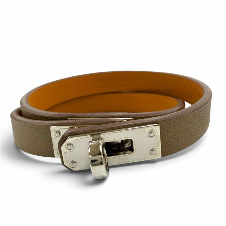 Excellent HERMES bracelet Mini Kelly Double Tour Bracelet Swift Women