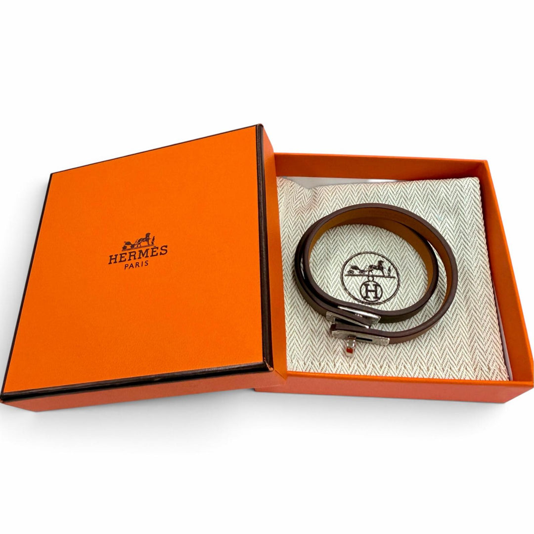 Excellent HERMES bracelet Mini Kelly Double Tour Bracelet Swift Women