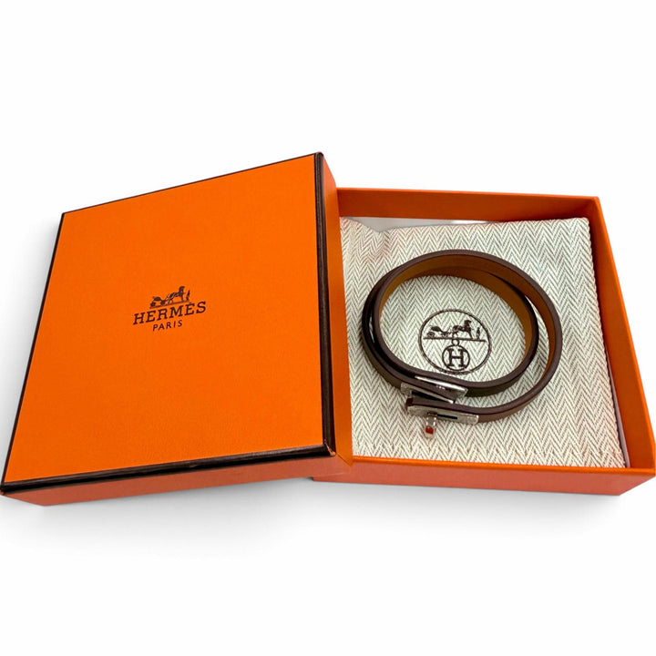 Excellent HERMES bracelet Mini Kelly Double Tour Bracelet Swift Women