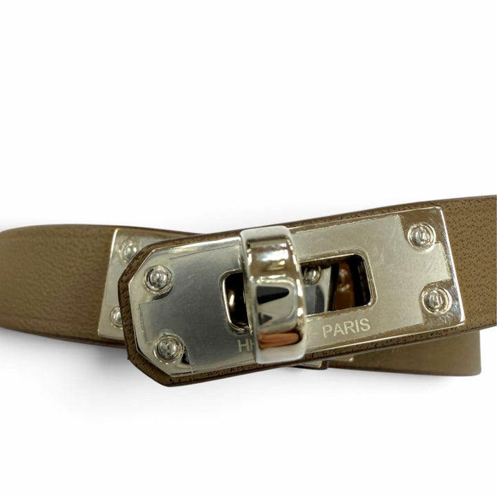 Excellent HERMES bracelet Mini Kelly Double Tour Bracelet Swift Women