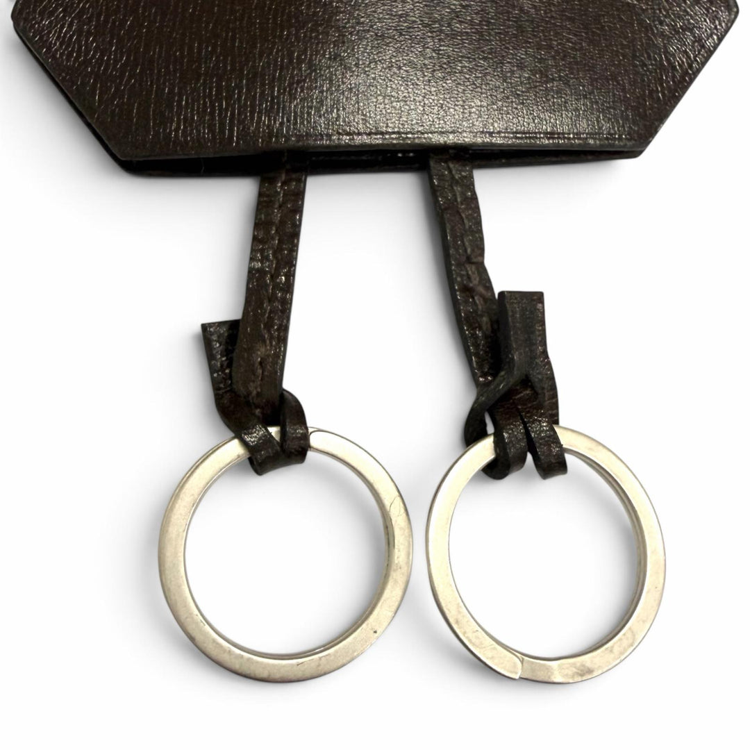 Great HERMES Necklace Margiela-era Large Clochette Dark brown Box scarf