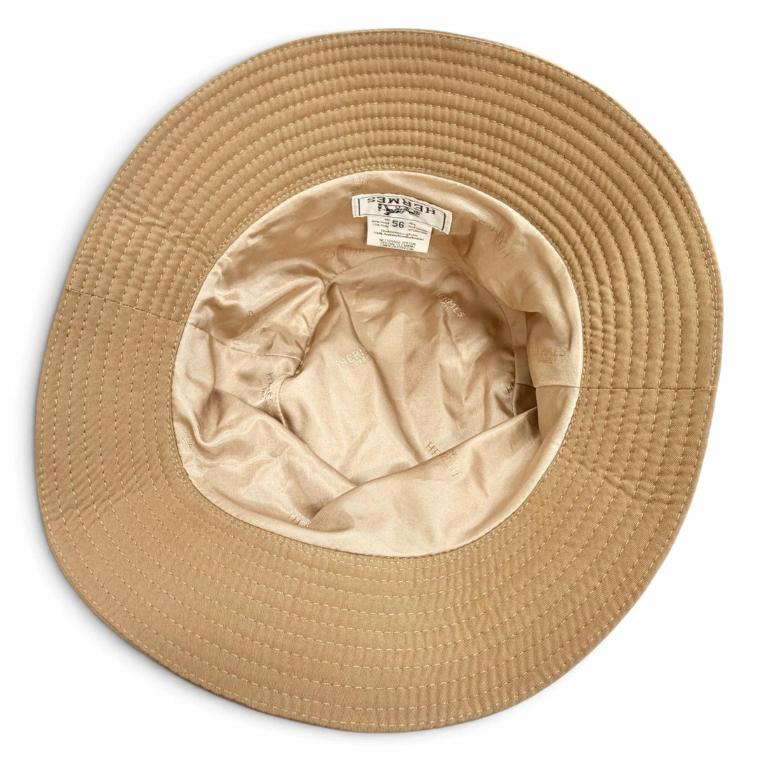 Great HERMES hat Harper H Serie Bucket hat hat Brown polyester Women FR 56
