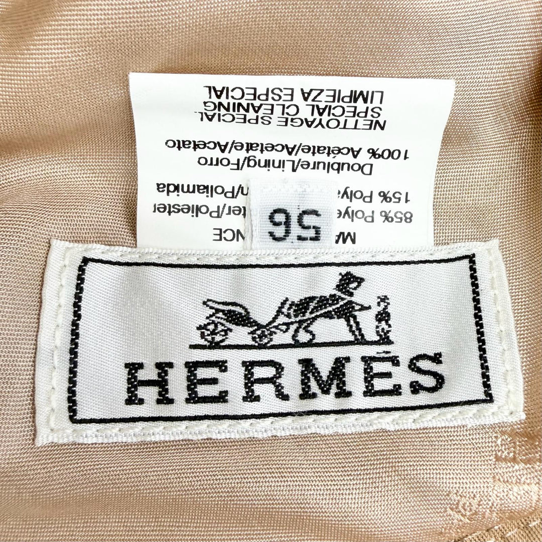 Great HERMES hat Harper H Serie Bucket hat hat Brown polyester Women FR 56