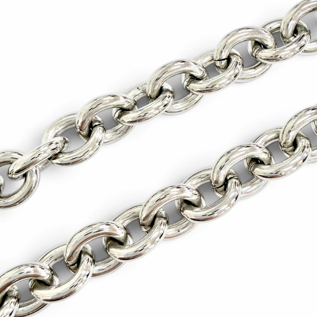 Very Good CHANEL Necklace COCO Mark Rhinestone Chain Silver Women B25C ABE839