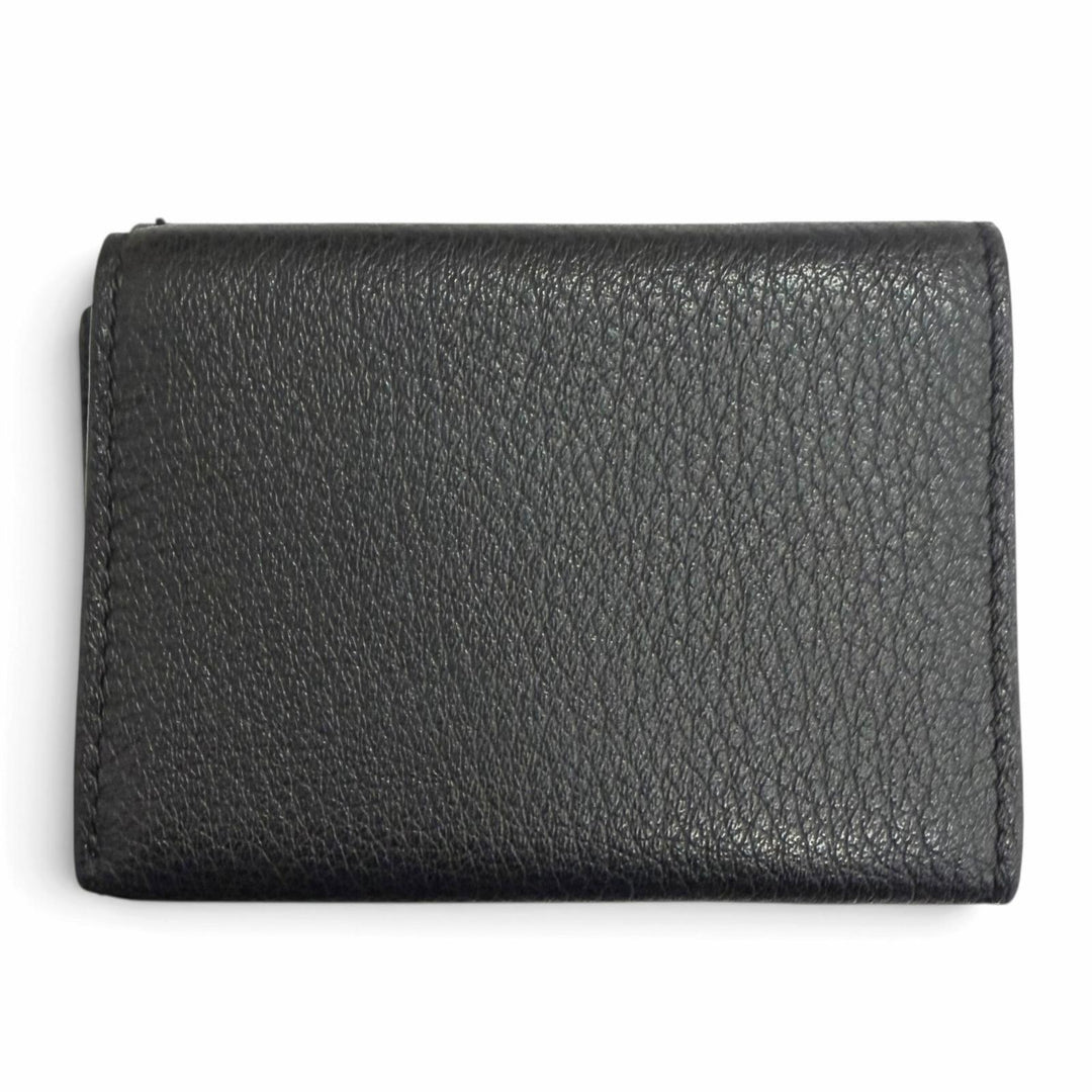 Excellent FENDI Tri-fold wallet Celeria Compact wallet black leather mens 7M0280