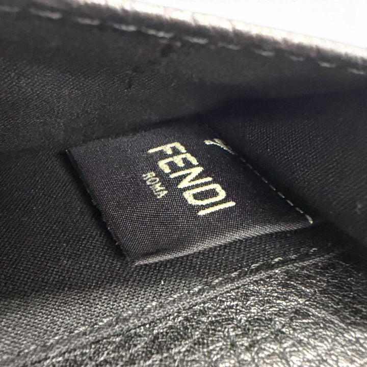 Excellent FENDI Tri-fold wallet Celeria Compact wallet black leather mens 7M0280