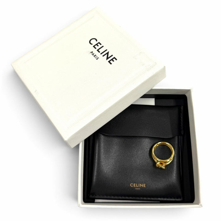 Excellent CELINE Ring ring Knot Double Ring gold Women 50 461FW6BRA