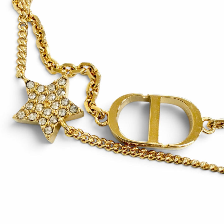 Great DIOR bracelet Petit CD double bracelet Star gold crystal Women B1133PMTCY