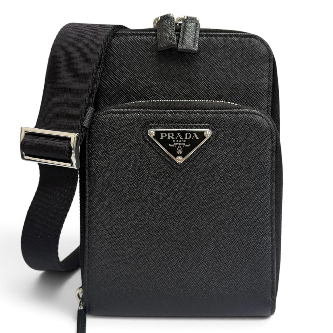 Very Good PRADA Shoulder Bag Triangle logo smartphone case black