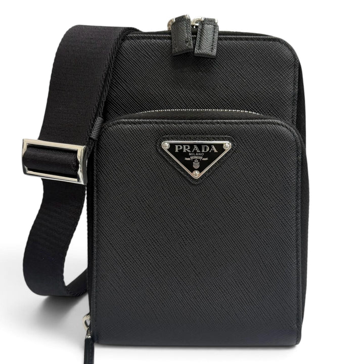 Very Good PRADA Shoulder Bag Triangle logo smartphone case black