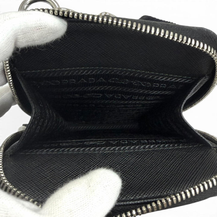 Very Good PRADA Shoulder Bag Triangle logo smartphone case black