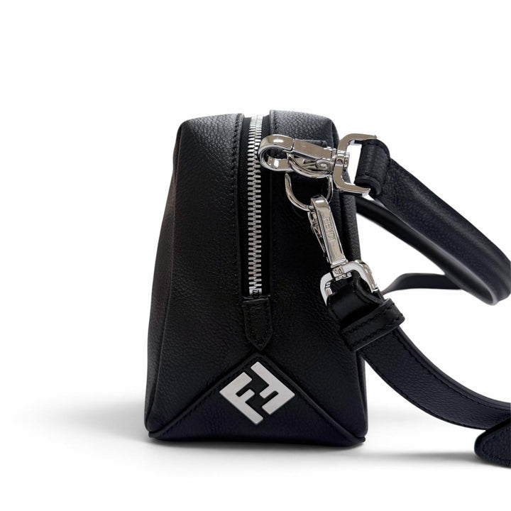 Excellent FENDI Shoulder Bag Louis Medium FF Metal 2WAY Grain Calfskin 7VA672