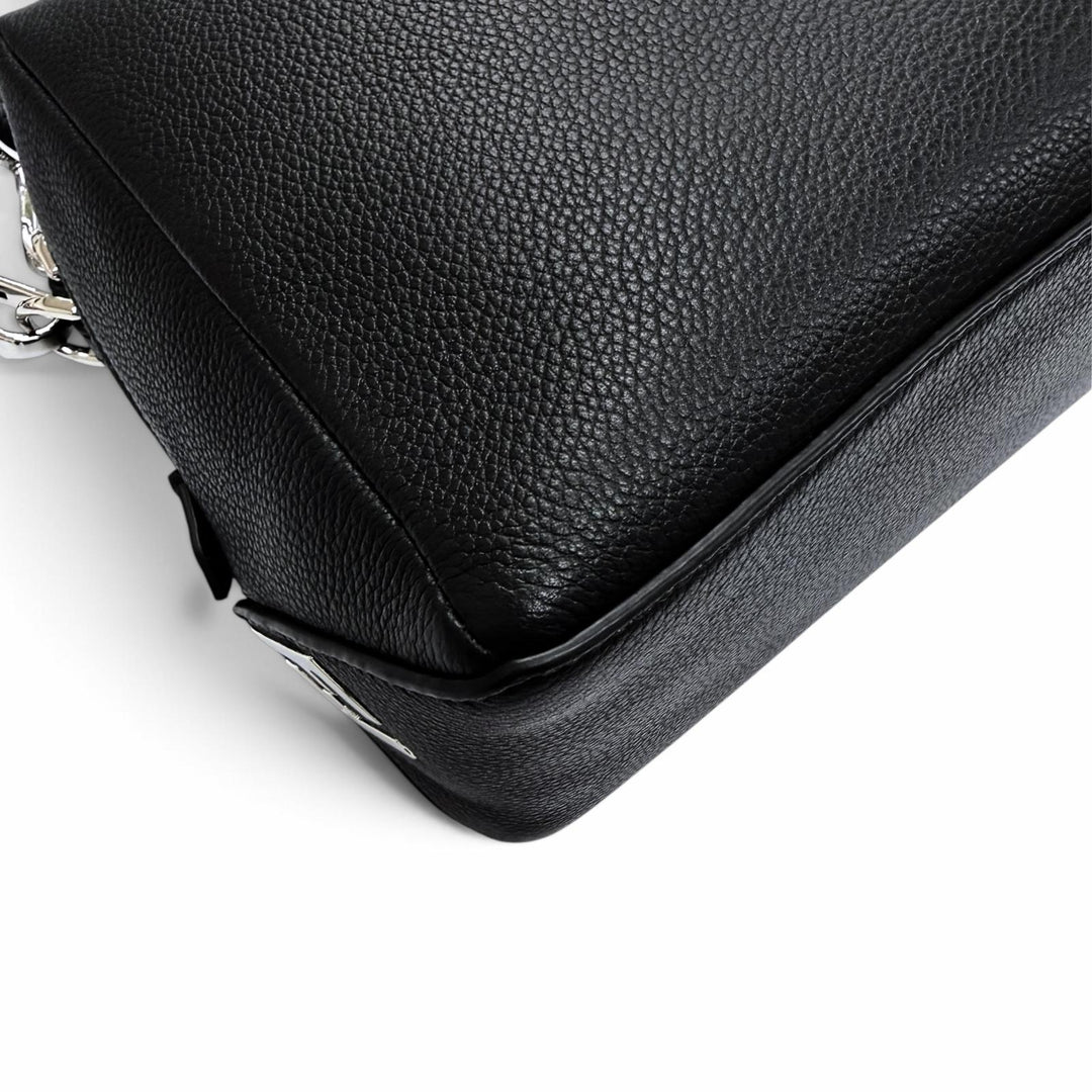 Excellent FENDI Shoulder Bag Louis Medium FF Metal 2WAY Grain Calfskin 7VA672