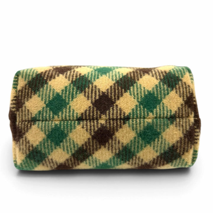Excellent MIUMIU Handbag Spirit Gabardine Pouch check green wool Women 5NE841