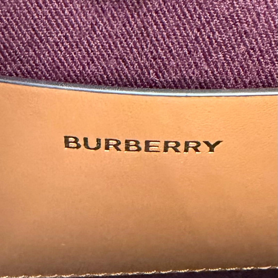 Excellent BURBERRY Nova Check Pattern Leather Trim Mini Freya Tote 2WAY 8097566