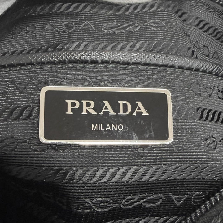 Excellent PRADA Shoulder Bag Triangle Logo Re-Nylon Messenger Bag black