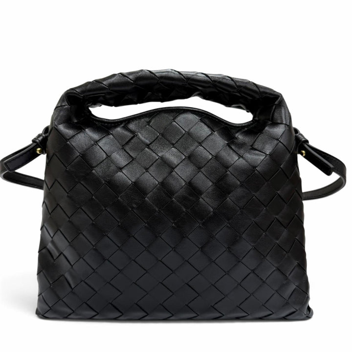 Excellent BOTTEGAVENETA Handbag INTRECCIATO Mini Hop 2WAYShoulder Bag black