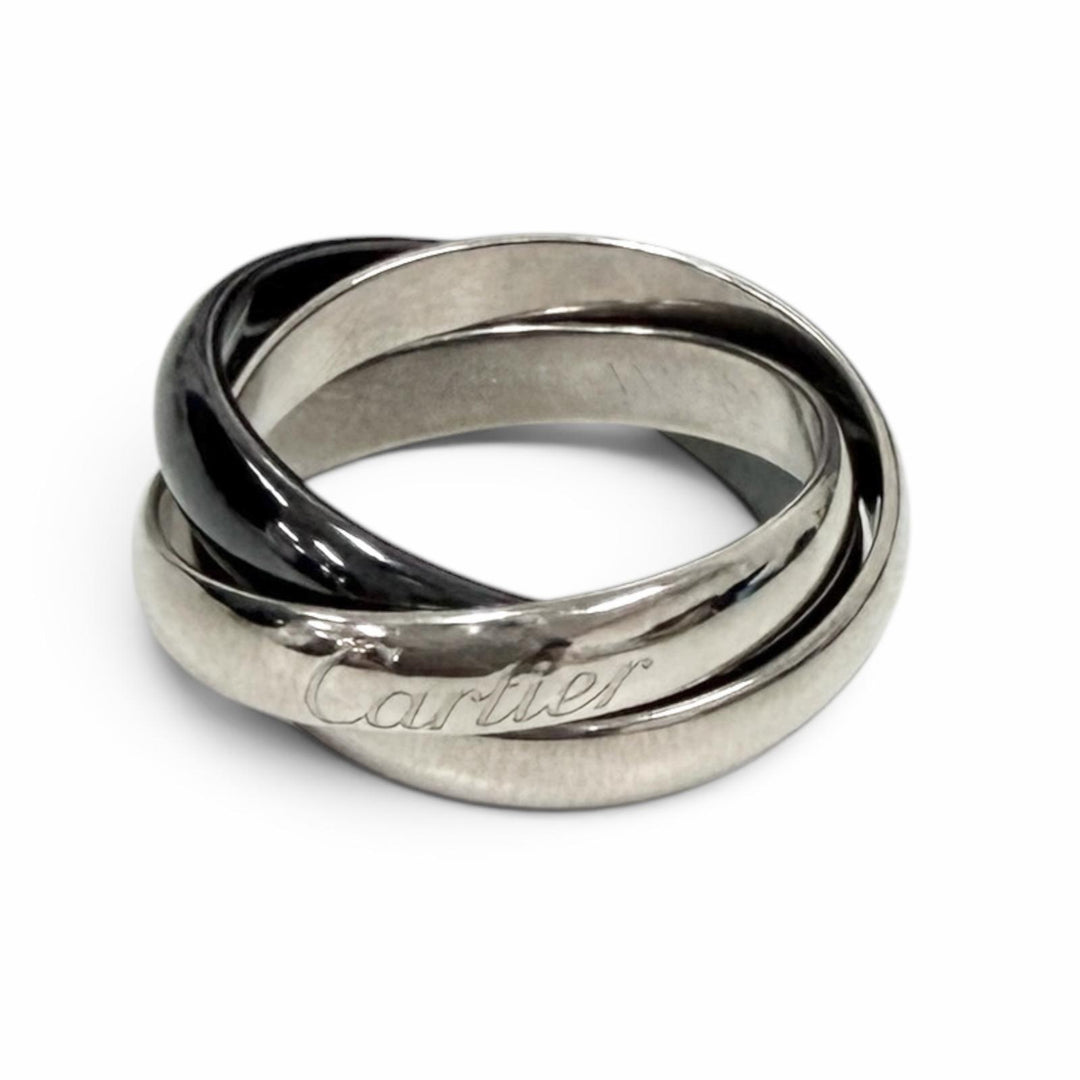 Excellent Cartier Ring ring Trinity Triple Ceramic White gold 750