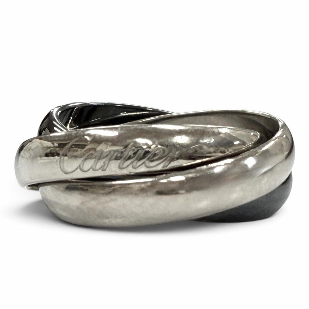 Excellent Cartier Ring ring Trinity Triple Ceramic White gold 750