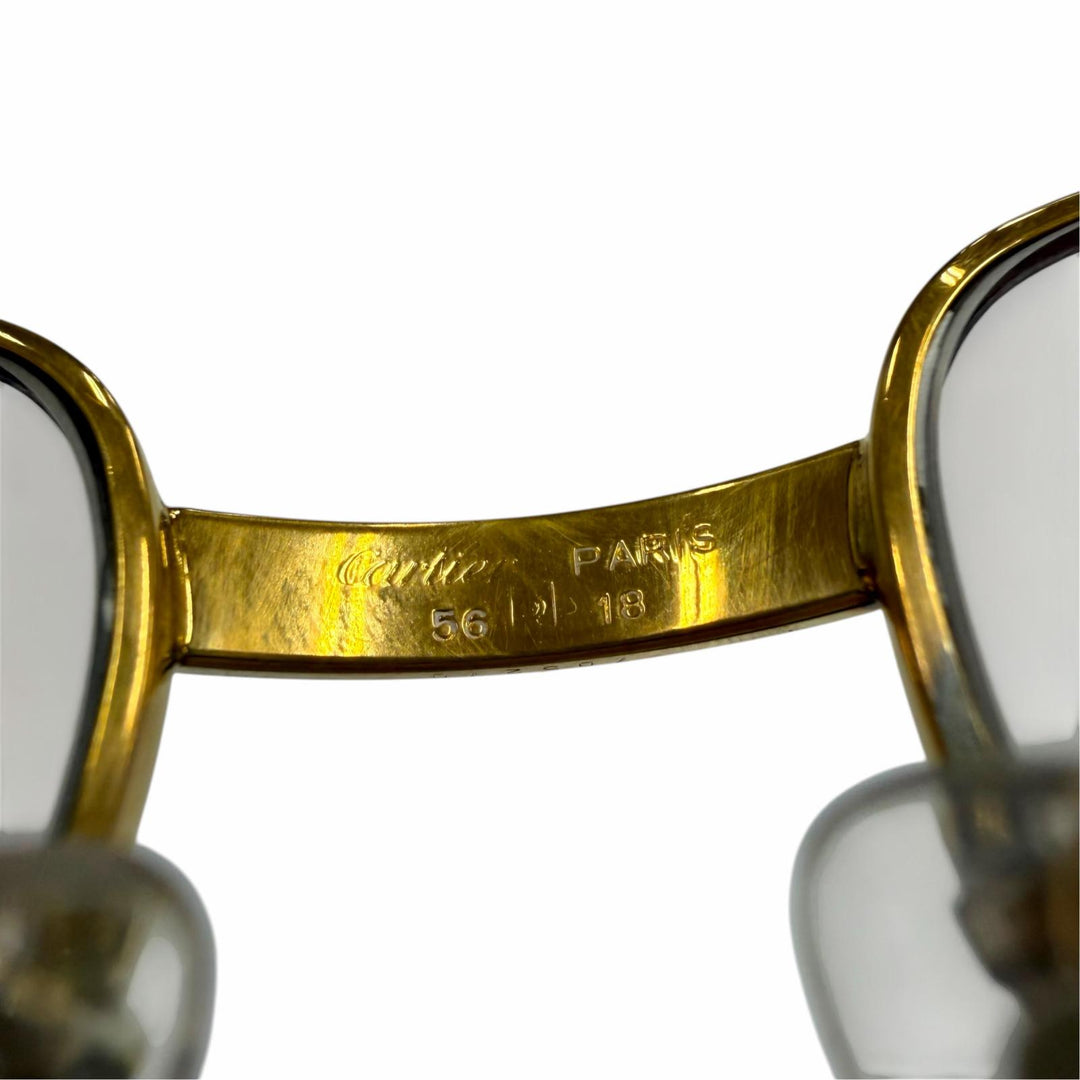 Very Good Cartier Glasses Trinity Logo Metal gold mens