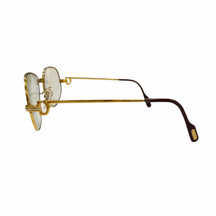Very Good Cartier Glasses Trinity Logo Metal gold mens