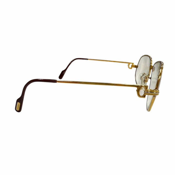 Very Good Cartier Glasses Trinity Logo Metal gold mens
