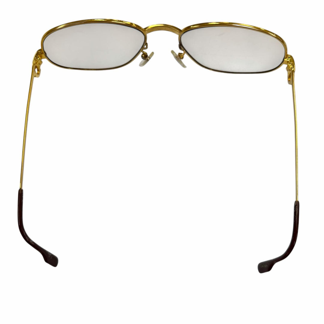 Very Good Cartier Glasses Trinity Logo Metal gold mens