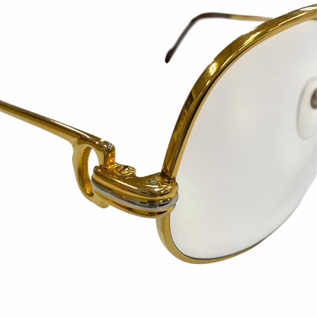 Very Good Cartier Glasses Trinity Logo Metal gold mens
