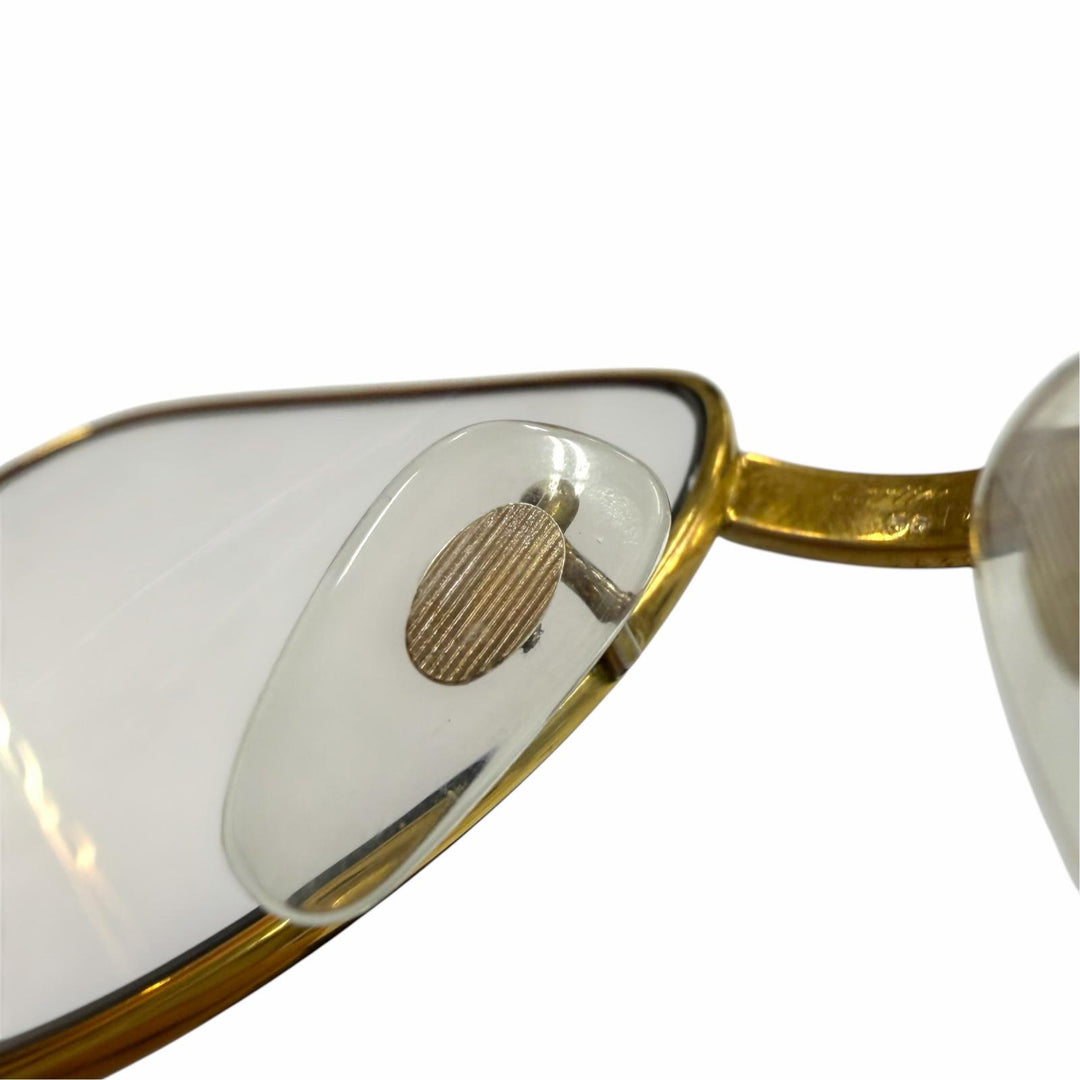 Very Good Cartier Glasses Trinity Logo Metal gold mens