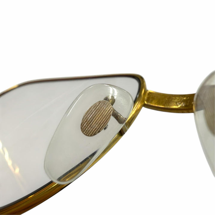 Very Good Cartier Glasses Trinity Logo Metal gold mens