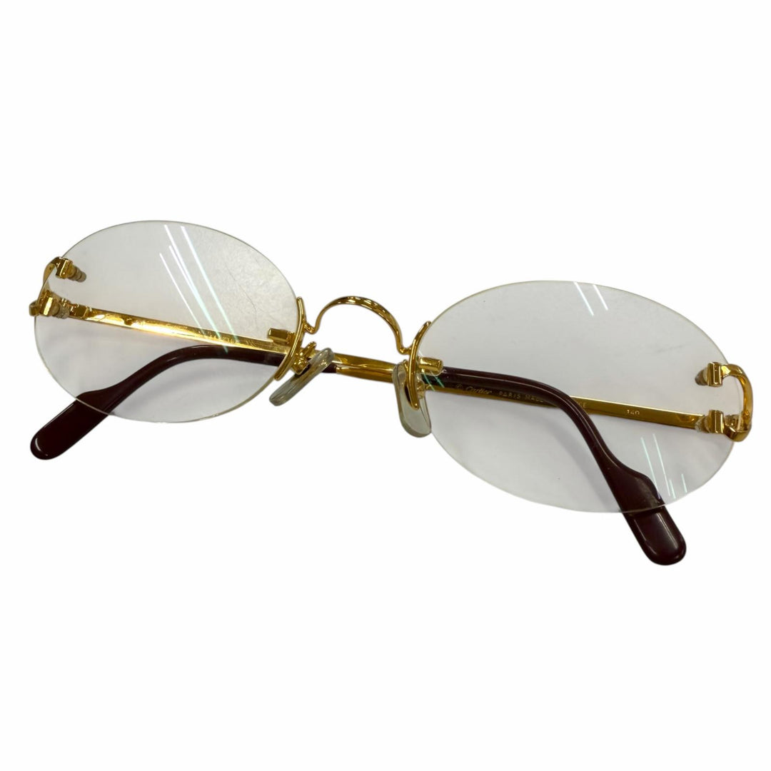 Great Cartier Glasses 2C decor Two Point Rimless gold mens