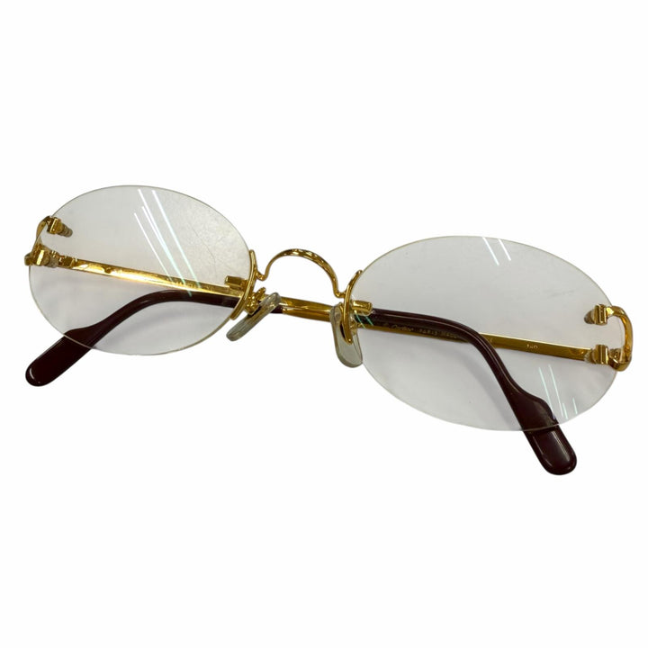 Great Cartier Glasses 2C decor Two Point Rimless gold mens