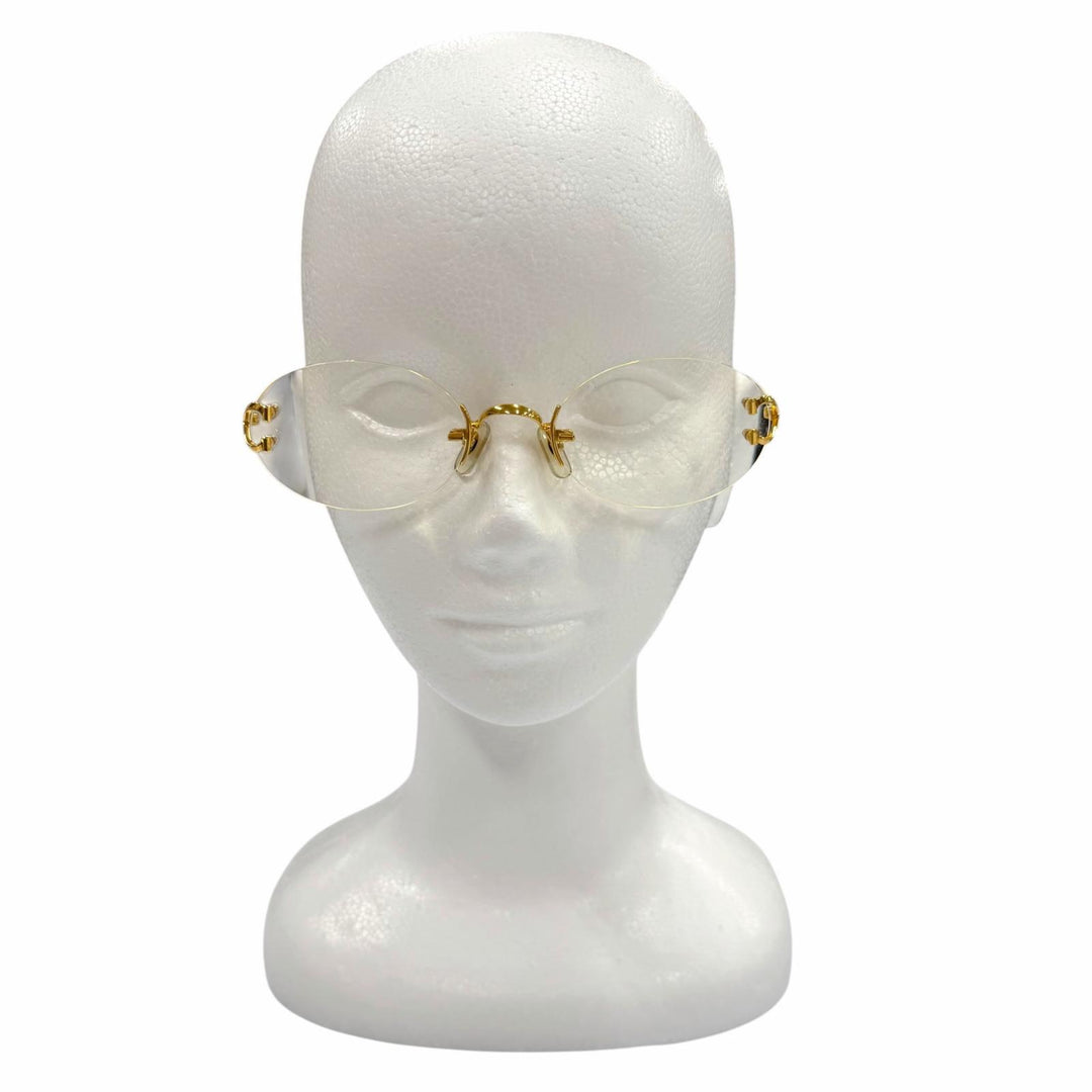 Great Cartier Glasses 2C decor Two Point Rimless gold mens