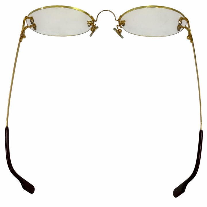 Great Cartier Glasses 2C decor Two Point Rimless gold mens