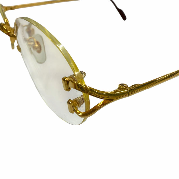 Great Cartier Glasses 2C decor Two Point Rimless gold mens