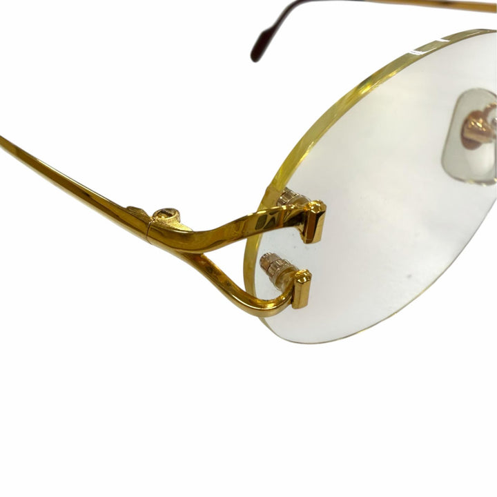 Great Cartier Glasses 2C decor Two Point Rimless gold mens