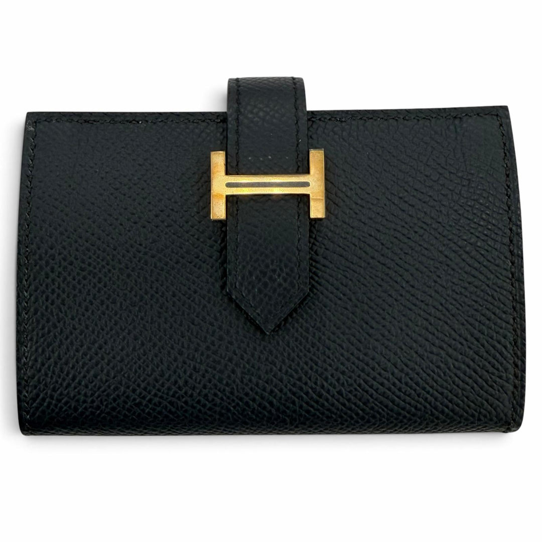 Pristine HERMES Bifold Wallet Bearn Mini Epsom Leather Women
