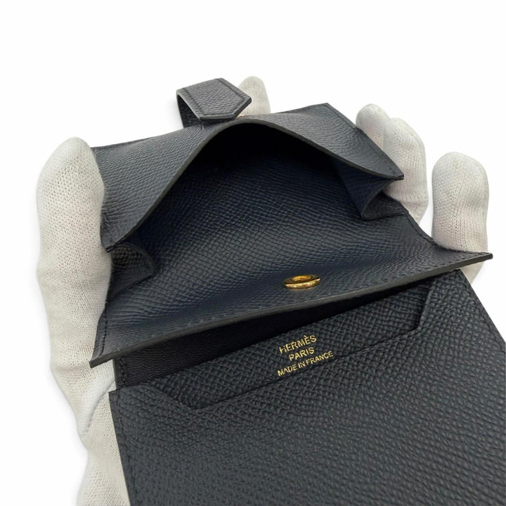 Pristine HERMES Bifold Wallet Bearn Mini Epsom Leather Women