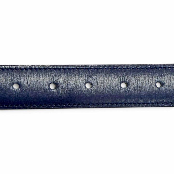 Very Good HERMES belt Leather belt Navy blue leather Women