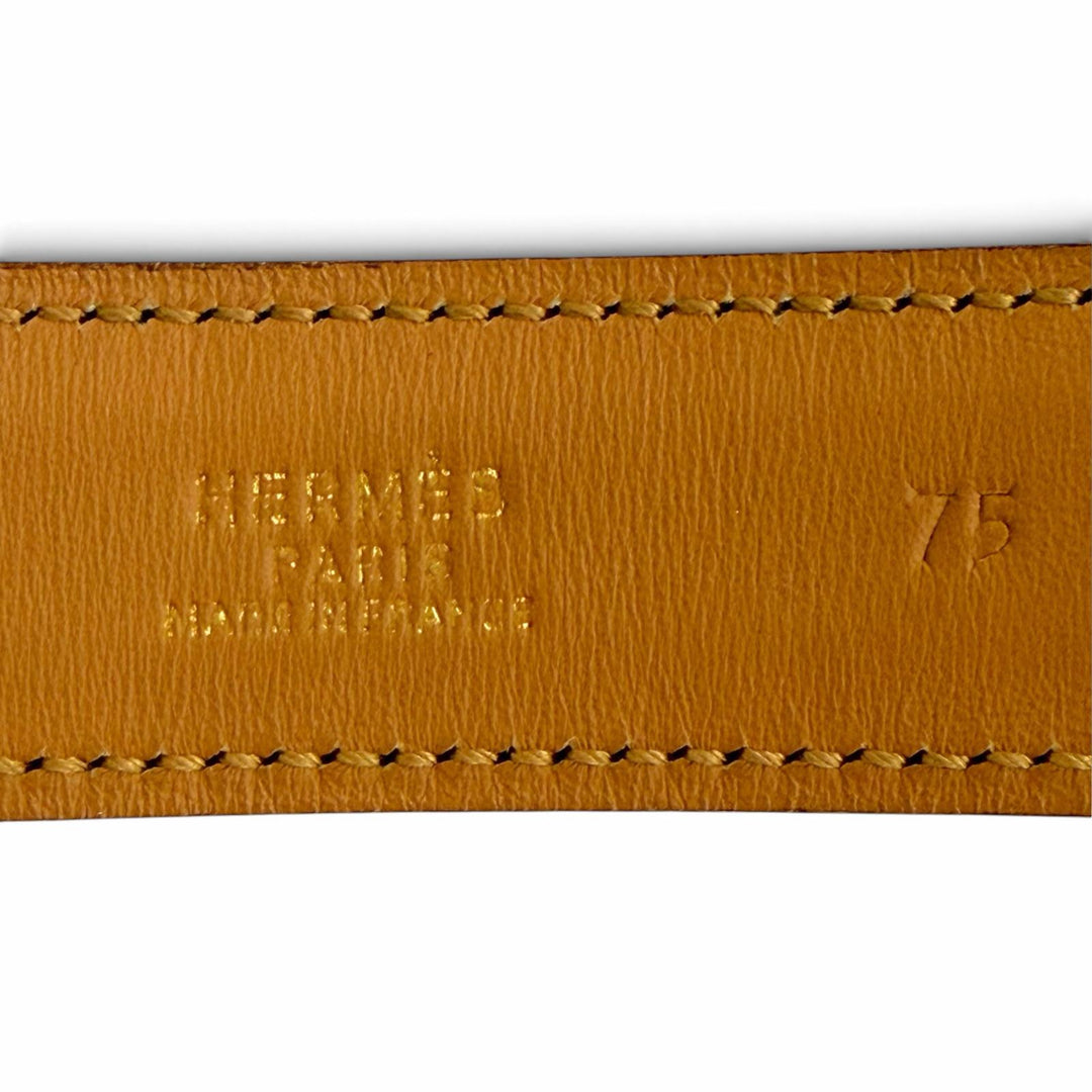 Very Good HERMES belt Leather belt Navy blue leather Women