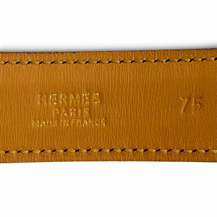 Very Good HERMES belt Leather belt Navy blue leather Women