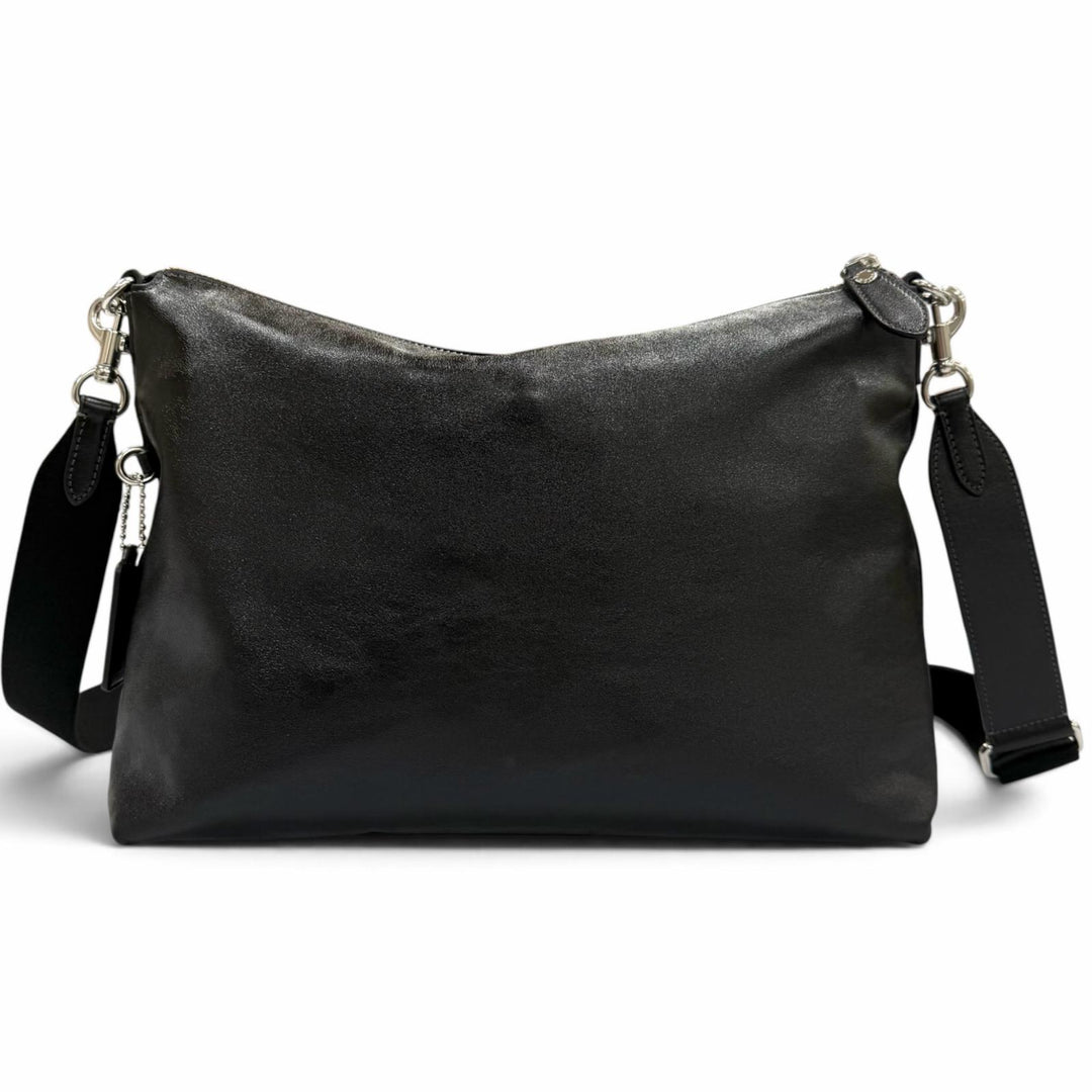 Excellent COACH Shoulder Bag Domino File Bag black Smooth Rubbed mens CDU91