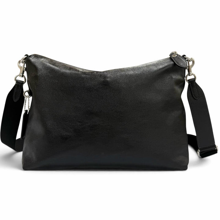 Excellent COACH Shoulder Bag Domino File Bag black Smooth Rubbed mens CDU91