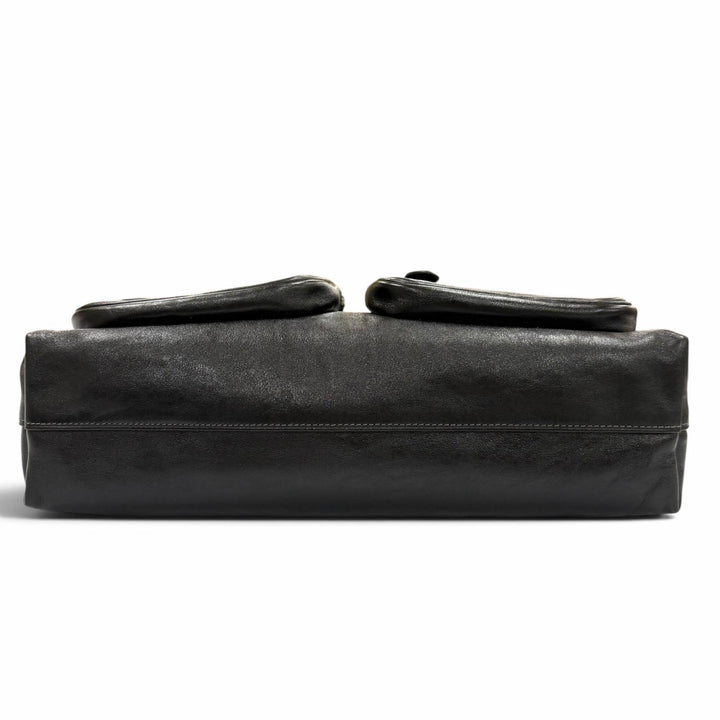 Excellent COACH Shoulder Bag Domino File Bag black Smooth Rubbed mens CDU91