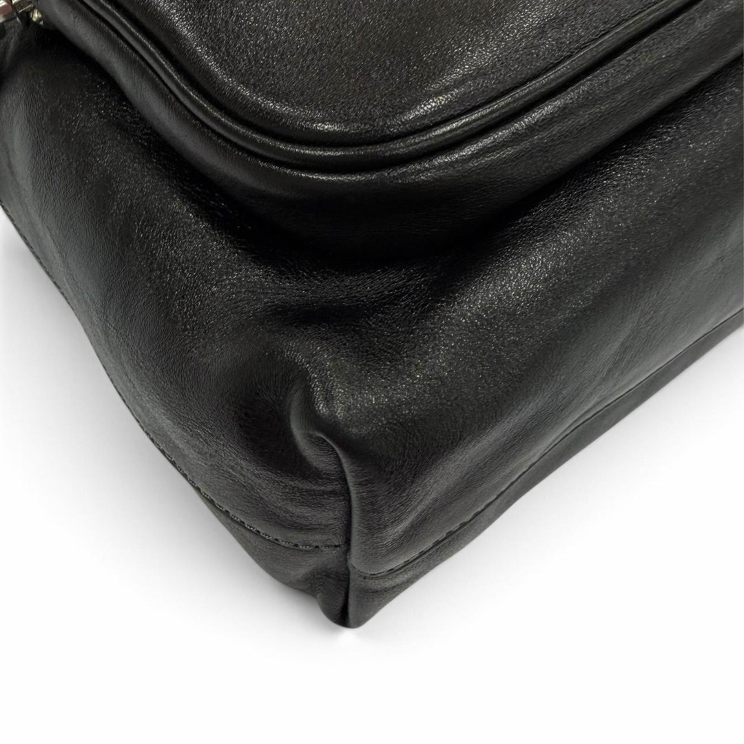 Excellent COACH Shoulder Bag Domino File Bag black Smooth Rubbed mens CDU91