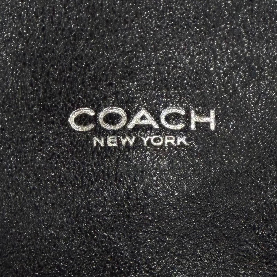 Excellent COACH Shoulder Bag Domino File Bag black Smooth Rubbed mens CDU91