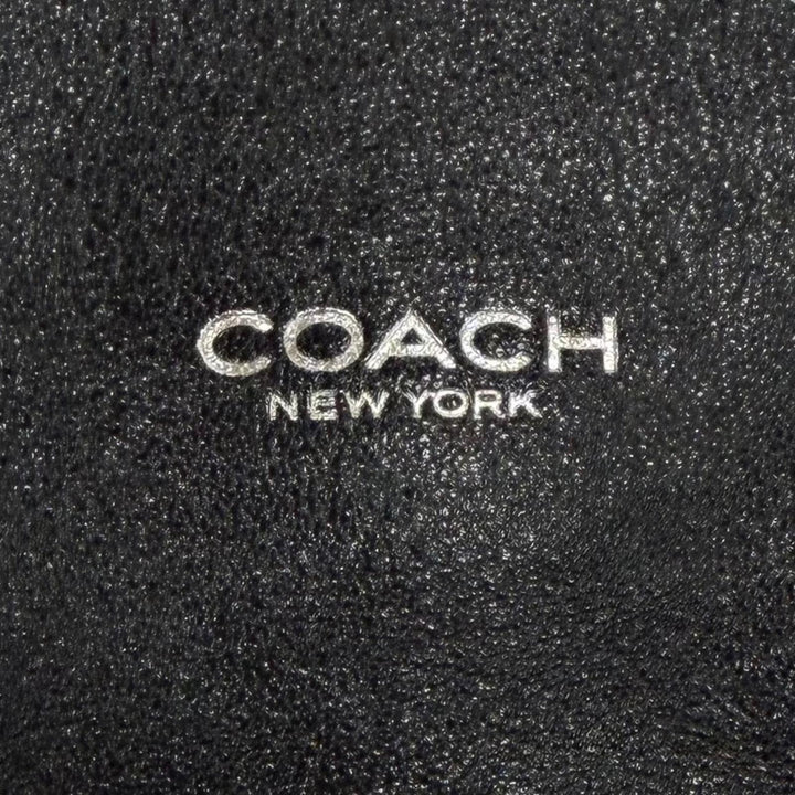 Excellent COACH Shoulder Bag Domino File Bag black Smooth Rubbed mens CDU91