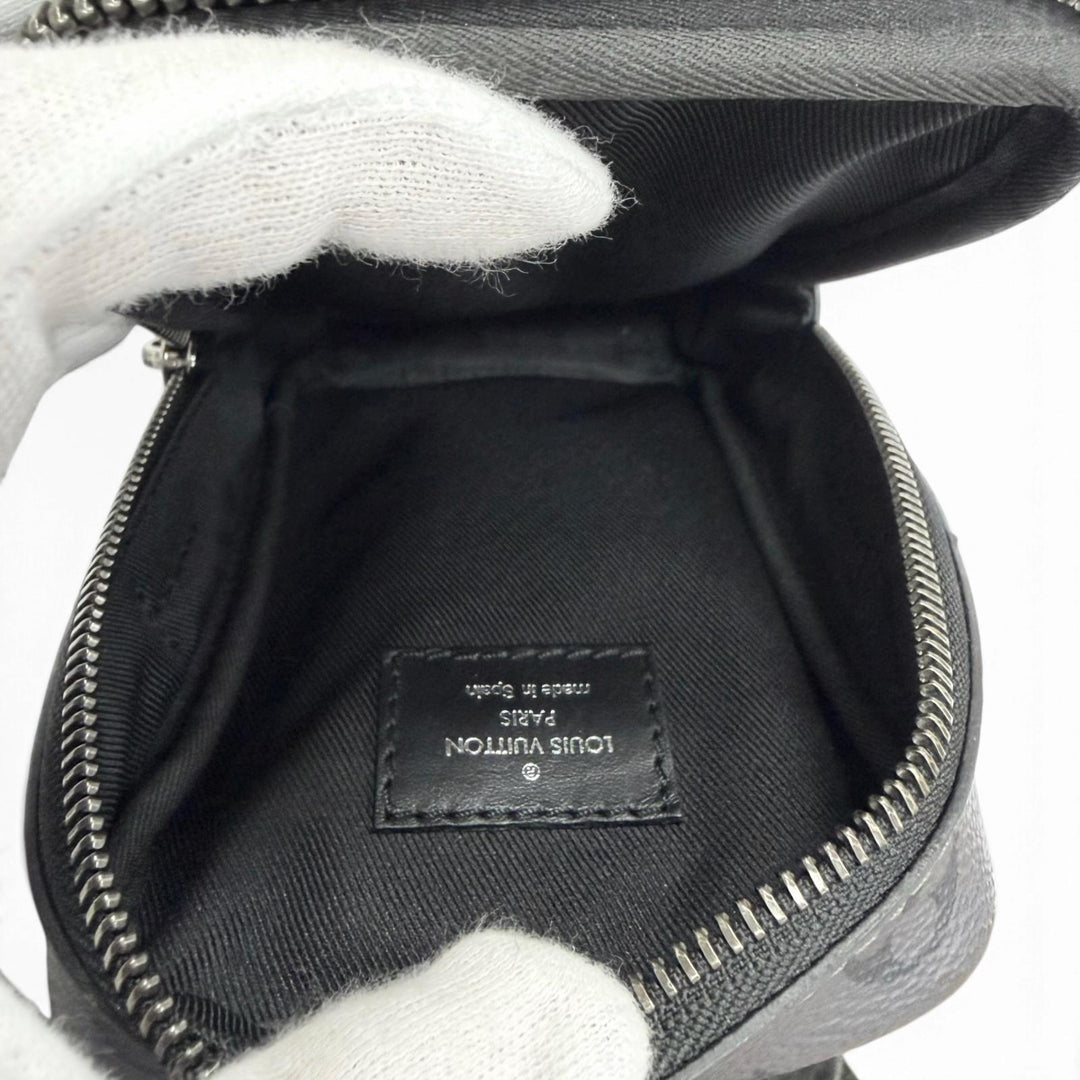 Excellent LOUIS VUITTON Shoulder Bag Double phone pouch black Monogram Eclipse