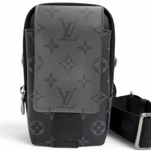 Excellent LOUIS VUITTON Shoulder Bag Double phone pouch black Monogram Eclipse